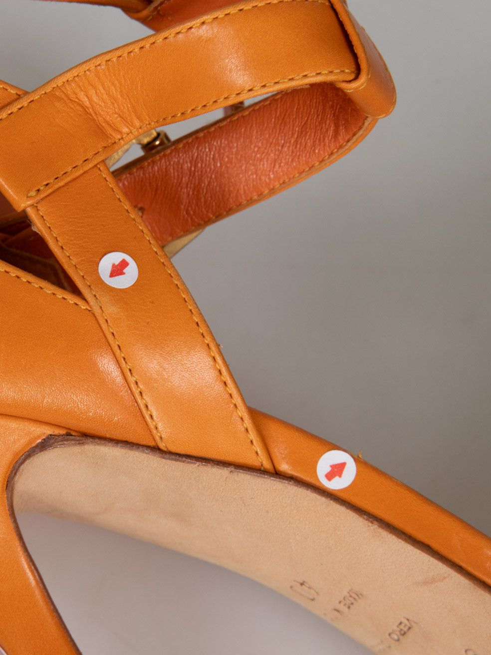 Sergio Rossi Orange Leather Peep Toe Heels Size US 10 / IT 40 - 11 Thumbnail