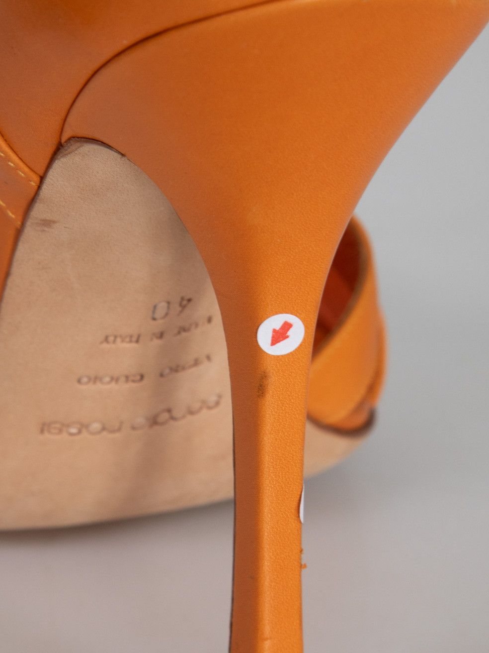 Sergio Rossi Orange Leather Peep Toe Heels Size US 10 / IT 40 - 16 Thumbnail