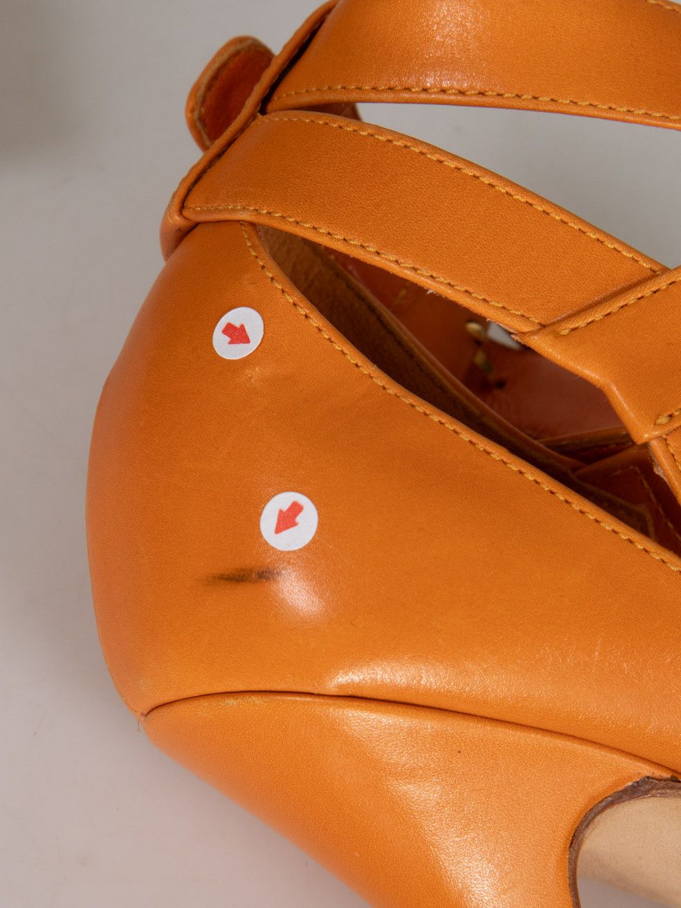 Sergio Rossi Orange Leather Peep Toe Heels Size US 10 / IT 40 - 10 Thumbnail