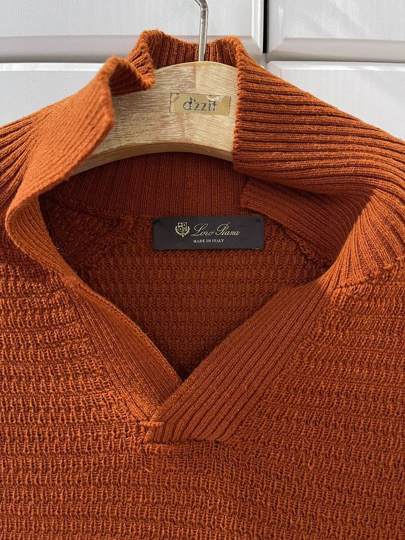 Loro Piana Loro Piana Knitted Polo Shirt in Rust Color - dmc Size US L / EU 52-54 / 3 - 3 Thumbnail