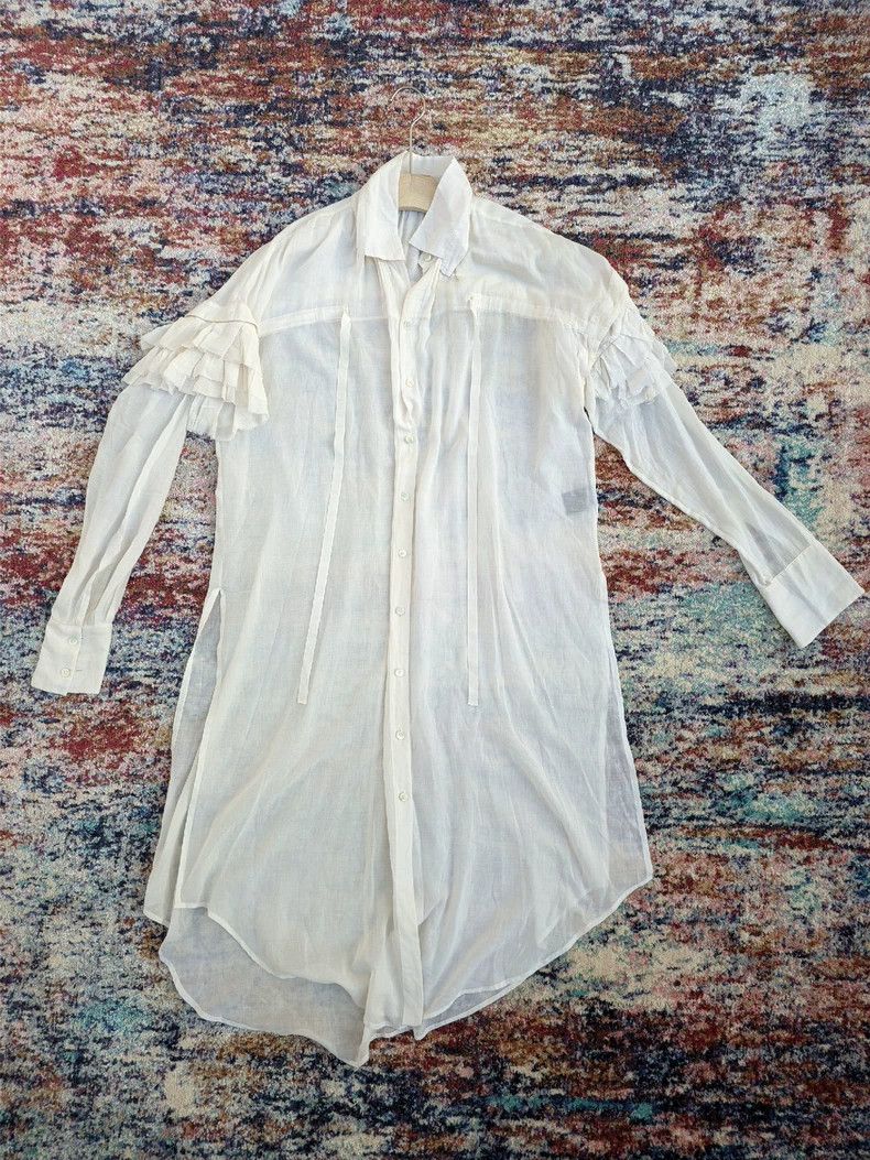 Ann Demeulemeester elegant long shirt with ruffled sleeves - dmc Size US M / EU 48-50 / 2 - 5 Thumbnail