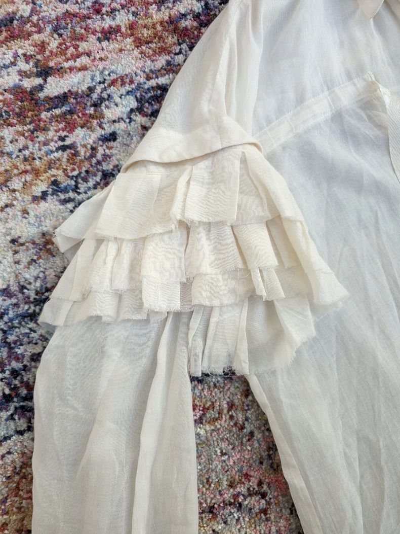 Ann Demeulemeester elegant long shirt with ruffled sleeves - dmc Size US M / EU 48-50 / 2 - 6 Thumbnail