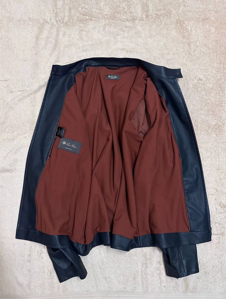 Loro Piana premium leather jacket in navy blue - dmc Size US XXL / EU 58 / 5 - 6 Thumbnail