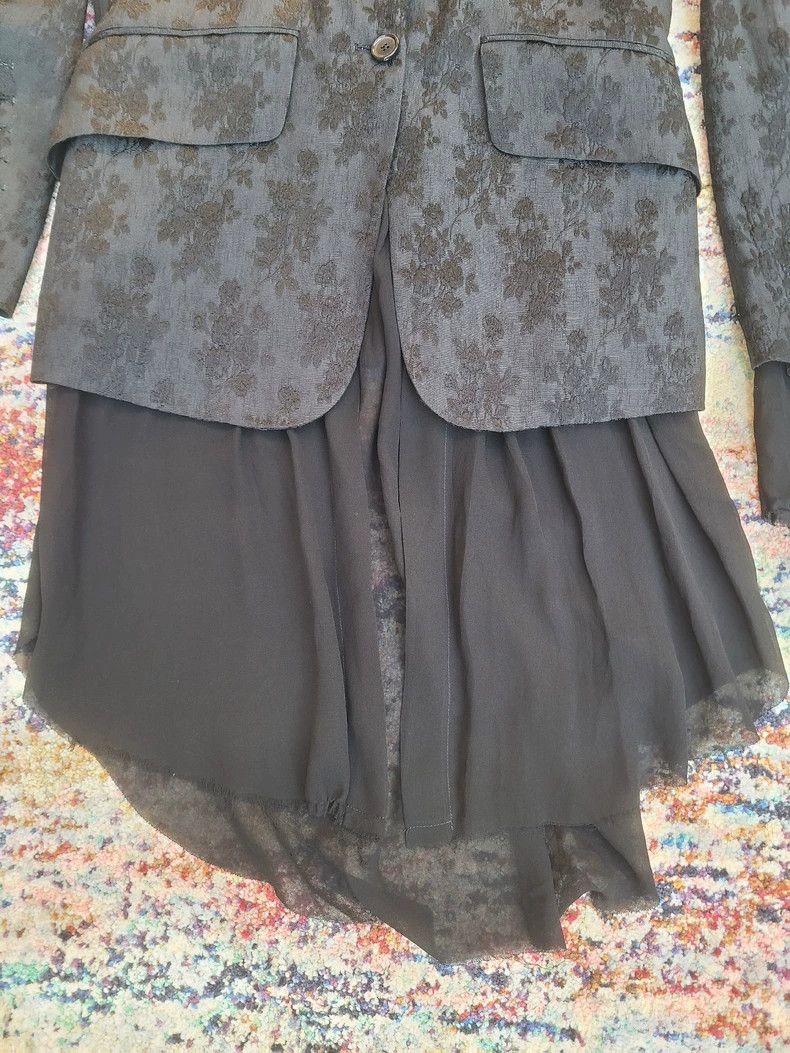 Ann Demeulemeester silk embroidered trench coat with removable skirt - dmc Size US S / EU 44-46 / 1 - 5 Thumbnail