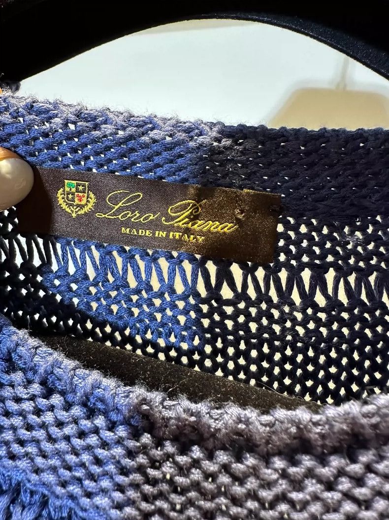 Loro Piana elegant blue knit long sleeve top - dmc Size US M / EU 48-50 / 2 - 2 Thumbnail