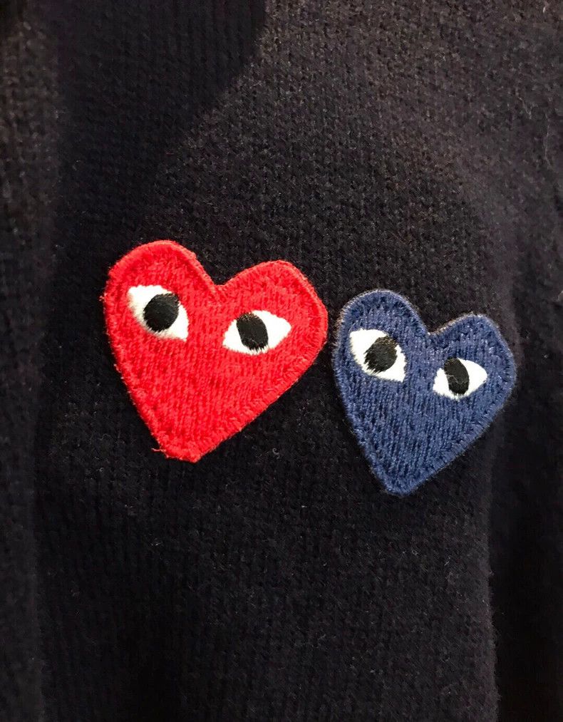Comme des Garcons comme des garcons navy wool sweater with heart logo - dmc Size US XS / EU 42 / 0 - 4 Thumbnail