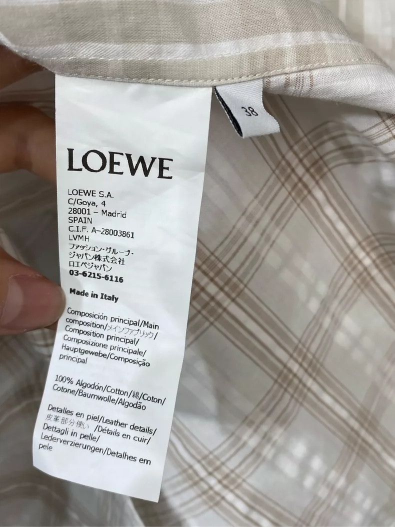Loewe Loewe Long Sleeve Checkered Shirt with Logo - dmc Size US L / EU 52-54 / 3 - 5 Thumbnail