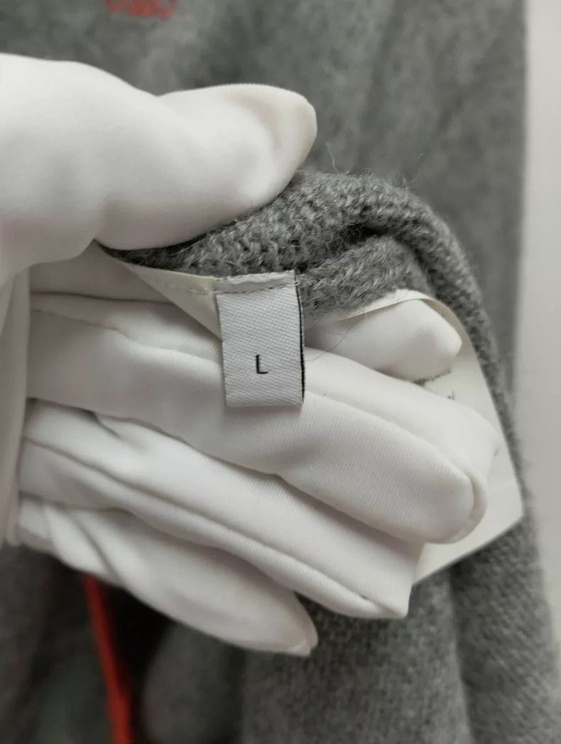 Loewe gray logo embroidered crew neck knit sweater - dmc Size US L / EU 52-54 / 3 - 5 Thumbnail