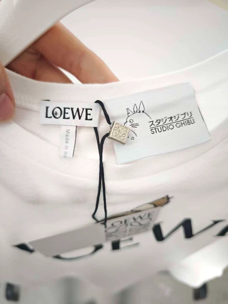 loewe white short sleeve t-shirt with logo - dmc