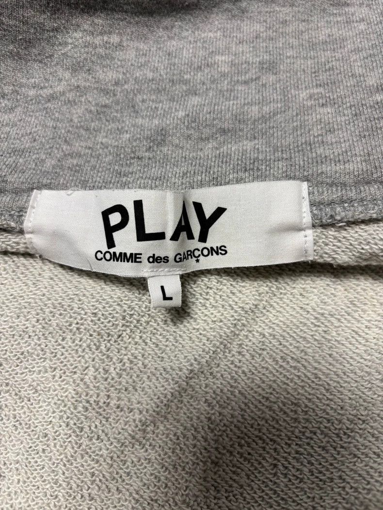 Comme des Garcons PLAY cdg play gray zip-up sweatshirt for men - dmc Size US L / EU 52-54 / 3 - 3 Thumbnail