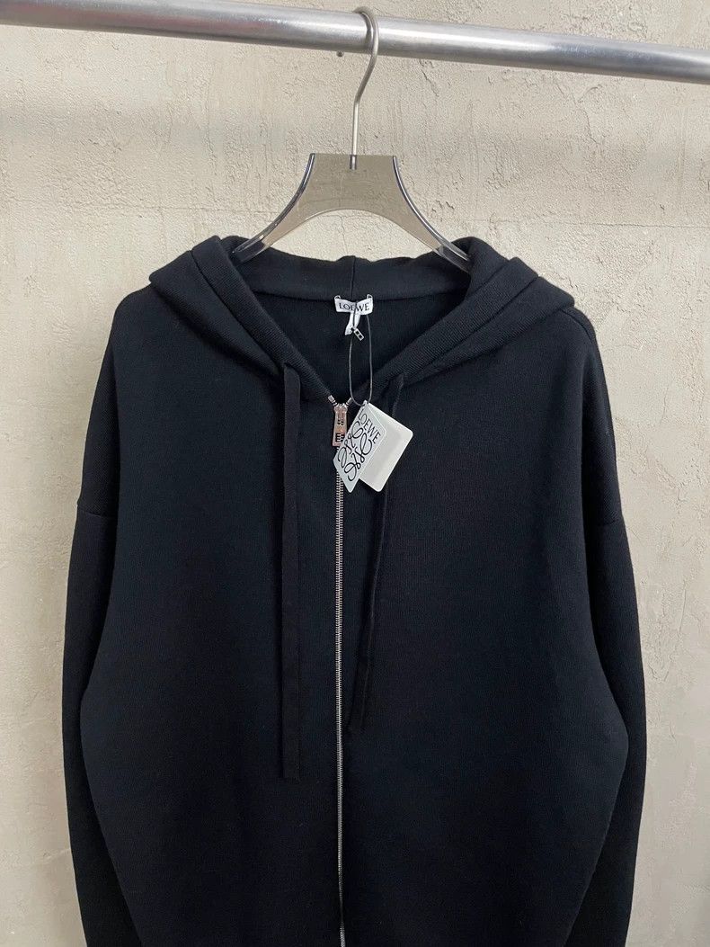 Loewe Loewe Black Logo Wool Zip Hoodie - dmc Size US L / EU 52-54 / 3 - 6 Thumbnail