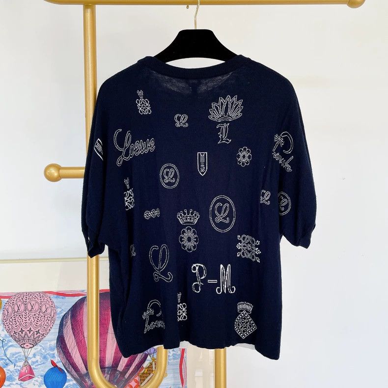 Loewe navy loewe knitted top with dog graphic - dmc Size US S / EU 44-46 / 1 - 2 Thumbnail