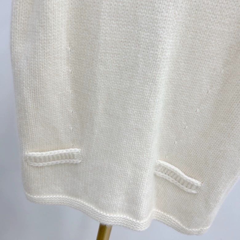 Loro Piana Loro Piana White Knitted Sleeveless Vest Size 42 - dmc Size US L / EU 52-54 / 3 - 4 Thumbnail