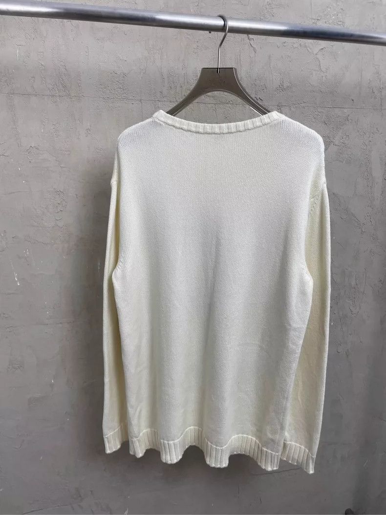 Loewe Loewe White Embroidered Logo Round Neck Sweater - dmc Size US M / EU 48-50 / 2 - 2 Thumbnail