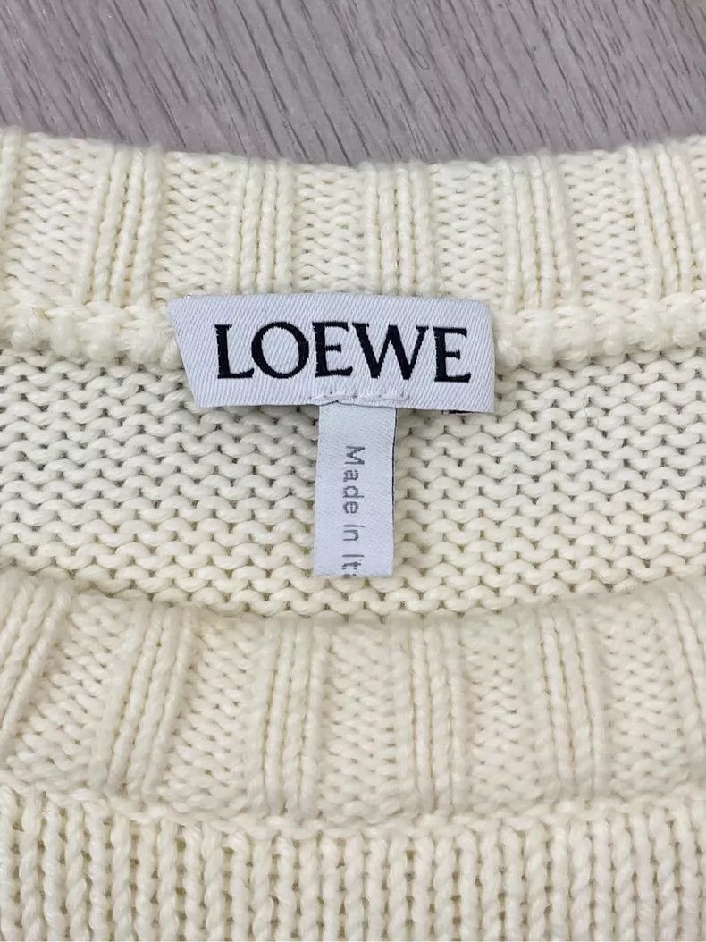 Loewe Loewe White Embroidered Logo Round Neck Sweater - dmc Size US M / EU 48-50 / 2 - 5 Thumbnail