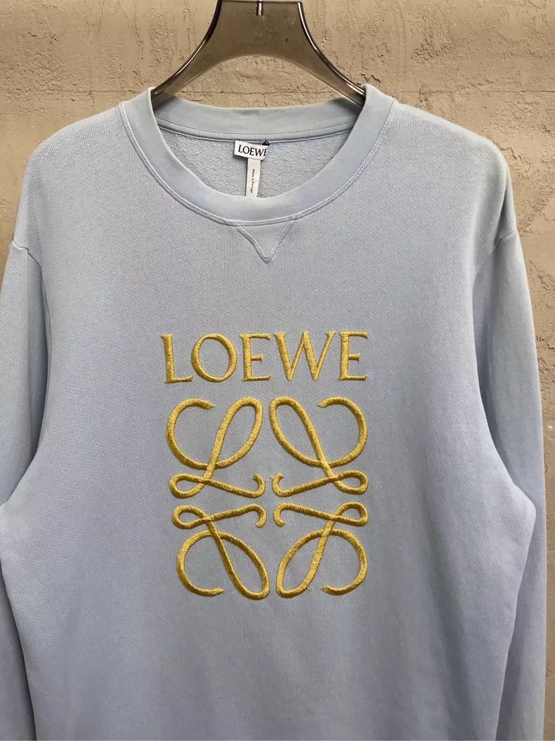 Loewe Loewe Blue Embroidered Logo Crewneck Sweatshirt - dmc Size US L / EU 52-54 / 3 - 3 Thumbnail