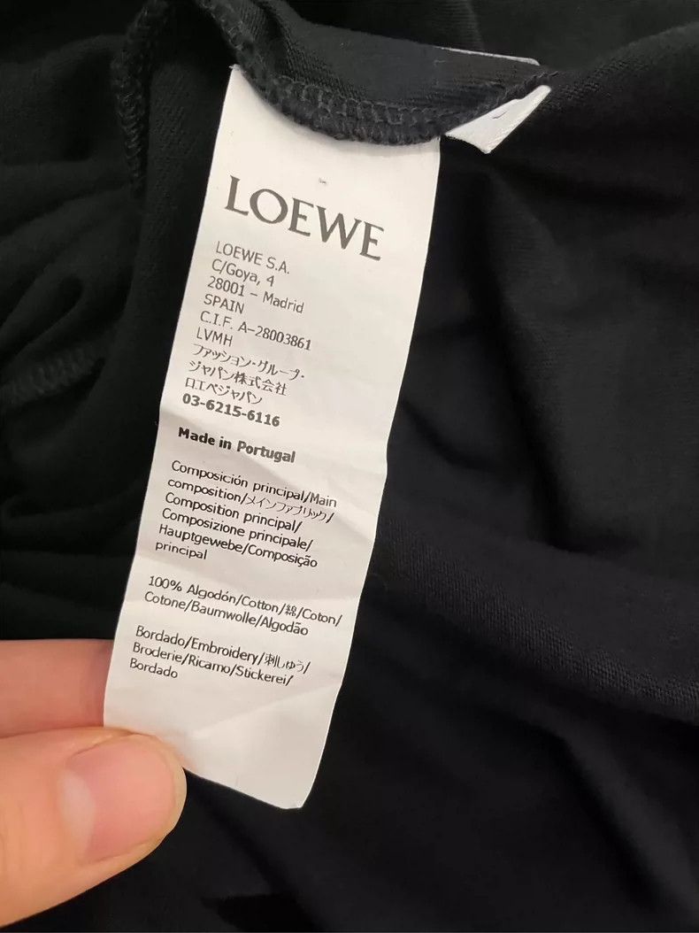 Loewe black embroidered logo short sleeve t-shirt - dmc Size US L / EU 52-54 / 3 - 6 Thumbnail