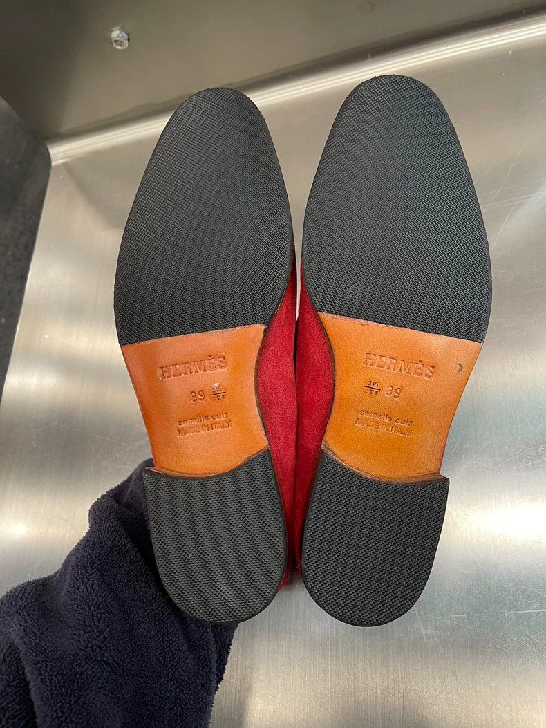 Hermes hermes red suede loafers size 39 - dmc Size US 8.5 / EU 41-42 - 4 Thumbnail