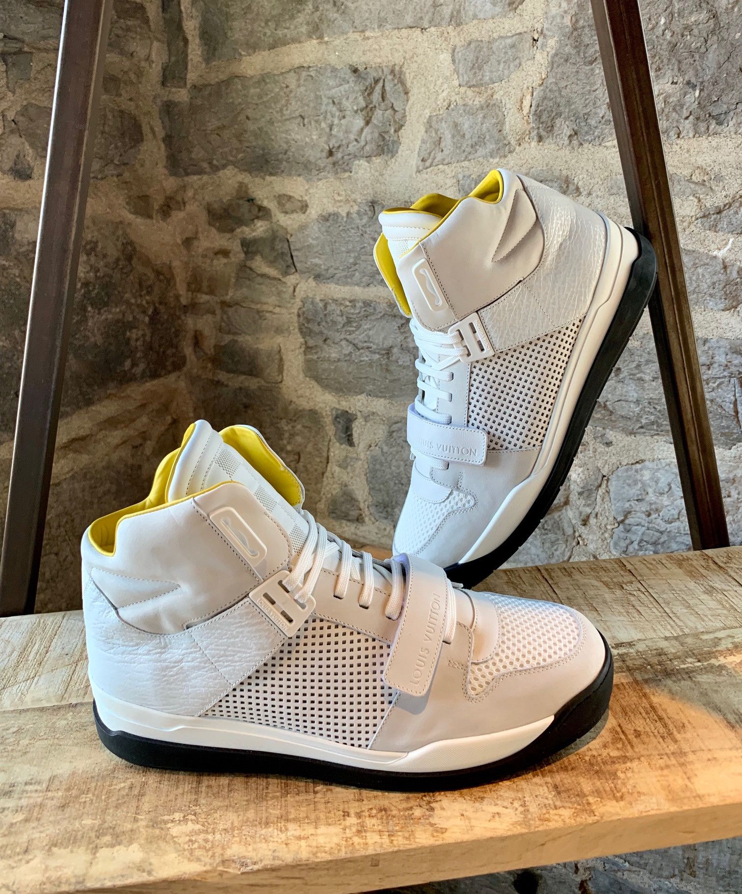 Louis Vuitton Louis Vuitton White Trailblazer High top Sneakers Grailed