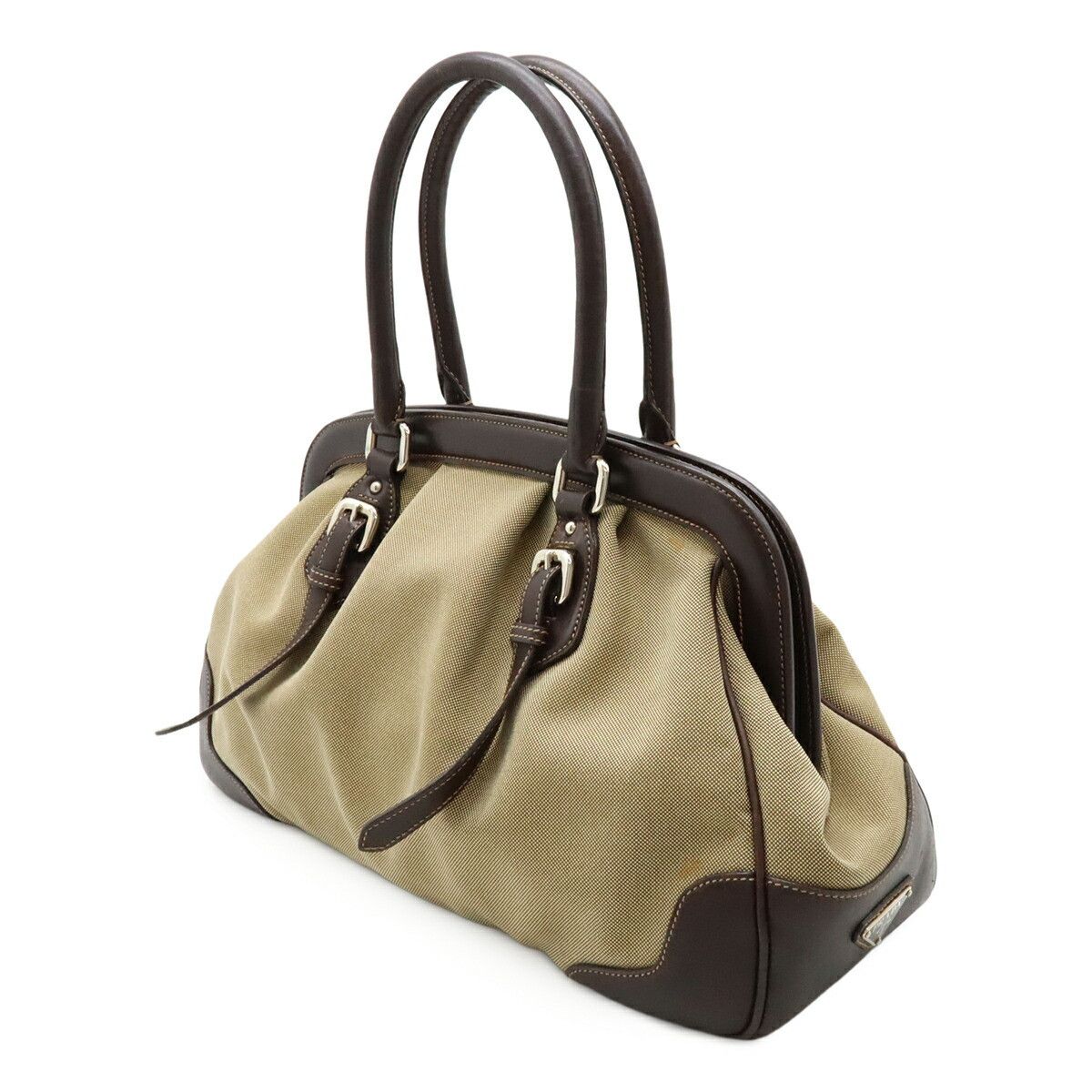 PRADA canvas leather hand bag 【公式通販】