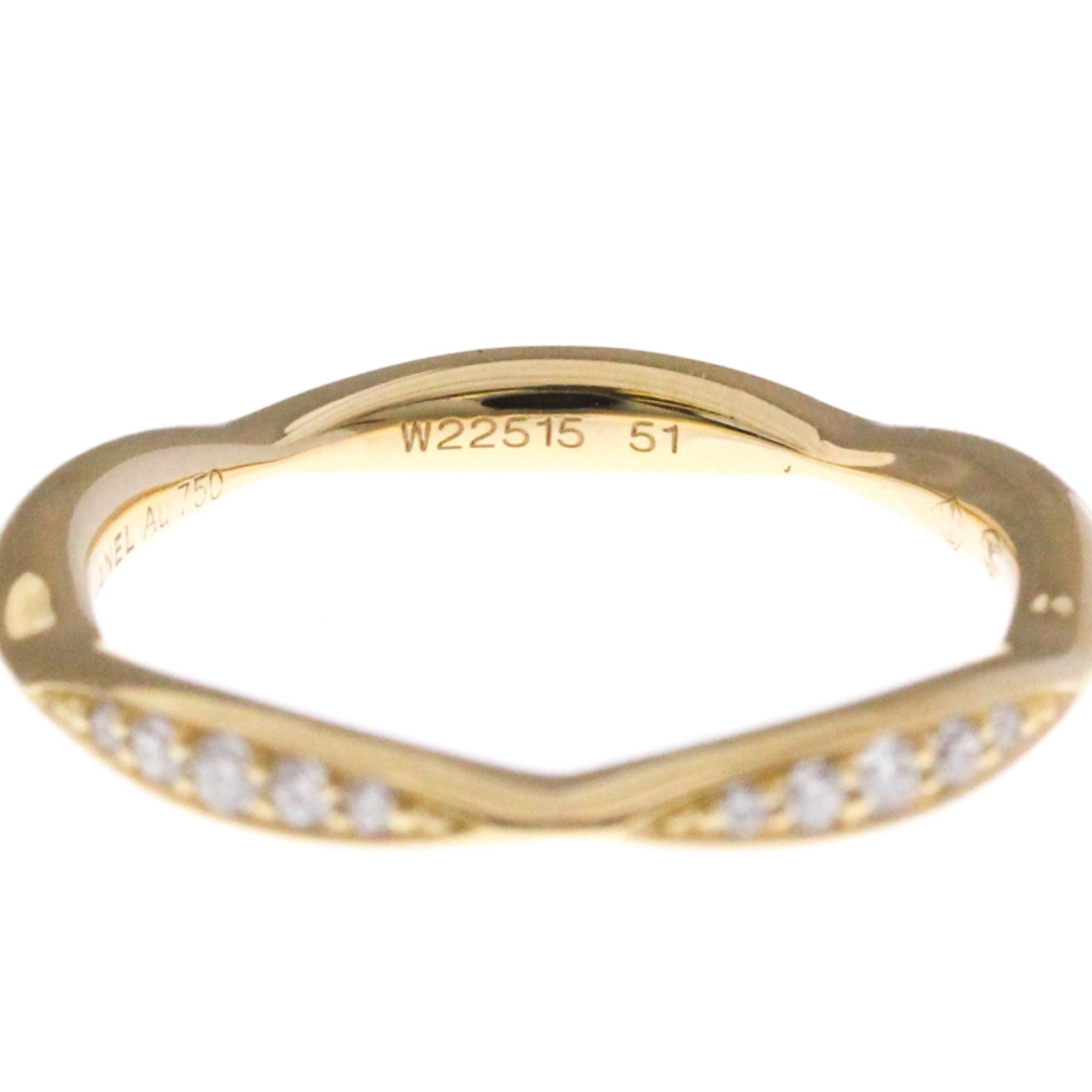 Chanel Camellia Ring With Half Diamond Pink Gold (18K) Fashion