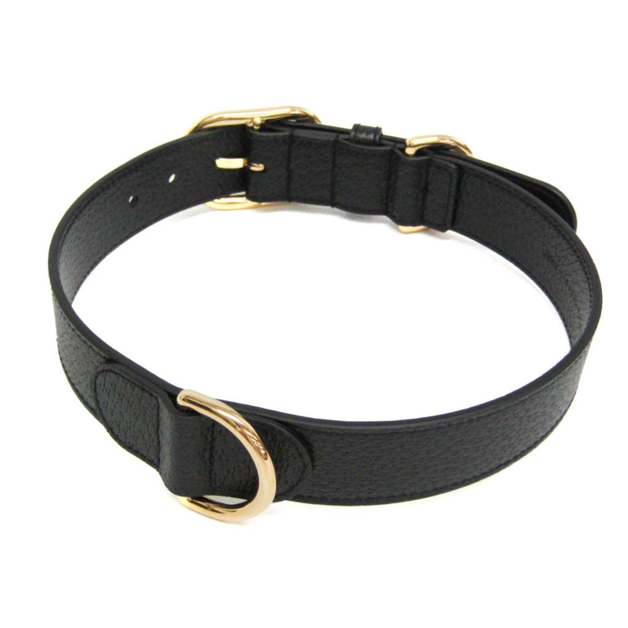 Gucci Gucci Interlocking G 695256 Dog Collar Leather Black Size ONE SIZE - 3 Thumbnail