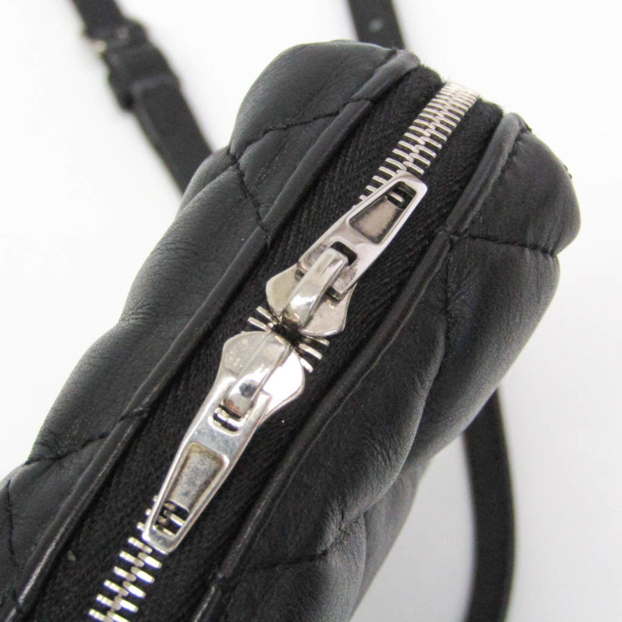 Balenciaga Balenciaga Touch Puffy Phone Pouch 593375 Men,Women Leather Pouch,Shoulder Bag Black Size ONE SIZE - 9 Thumbnail