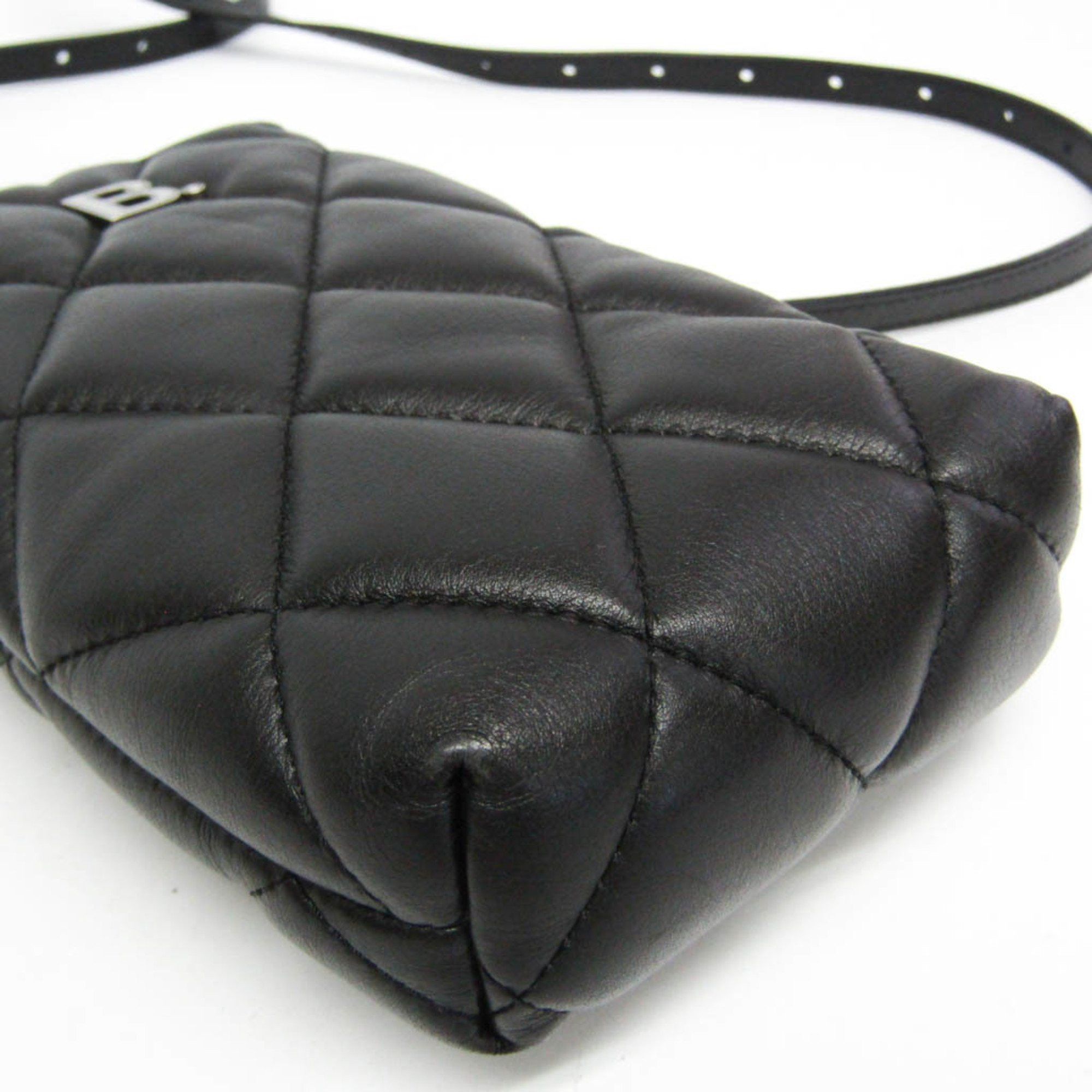 Balenciaga Balenciaga Touch Puffy Phone Pouch 593375 Men,Women Leather Pouch,Shoulder Bag Black Size ONE SIZE - 5 Thumbnail