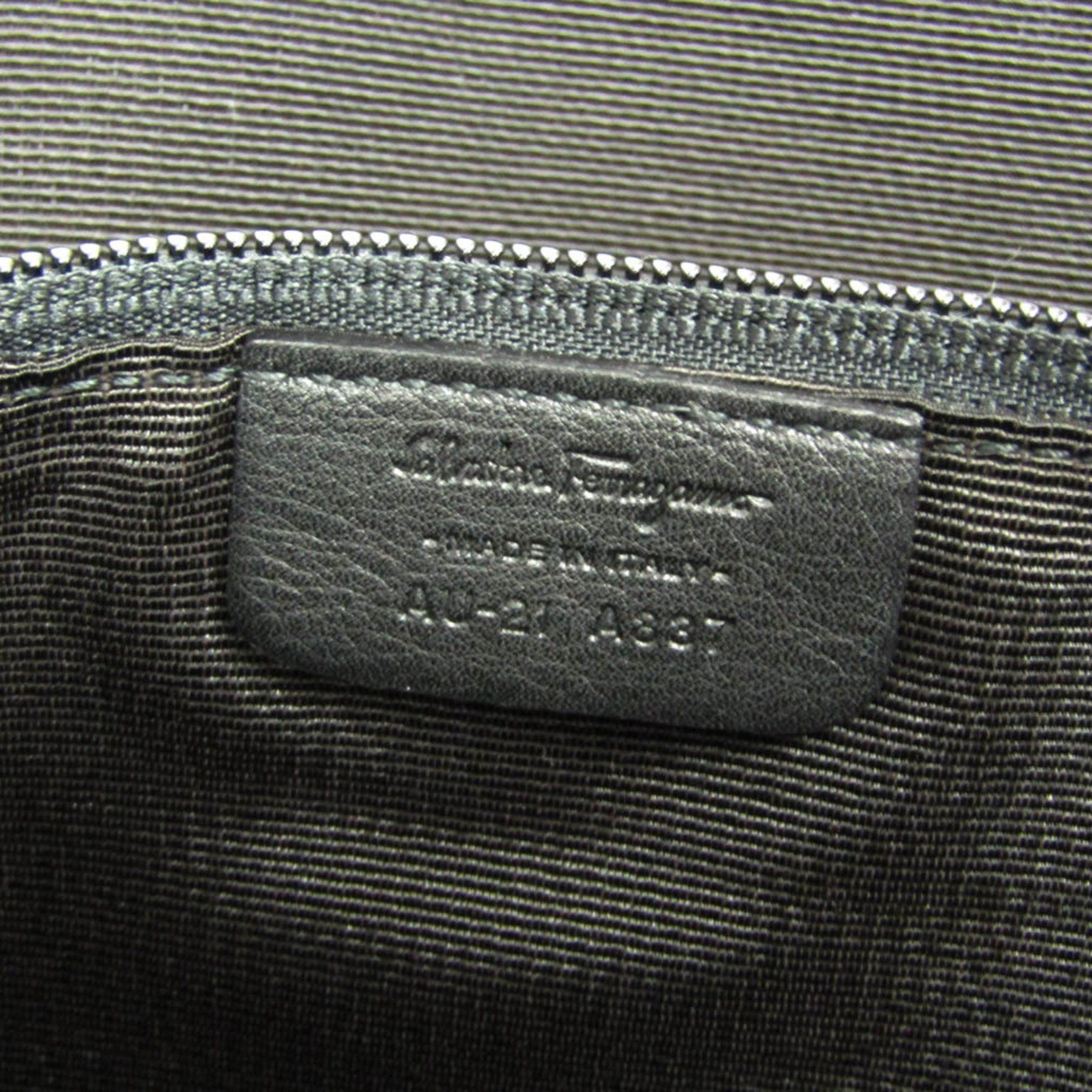 Salvatore Ferragamo Salvatore Ferragamo Gancini AU 21 A837 Women's Leather,Nylon Tote Bag Black Size ONE SIZE - 11 Thumbnail