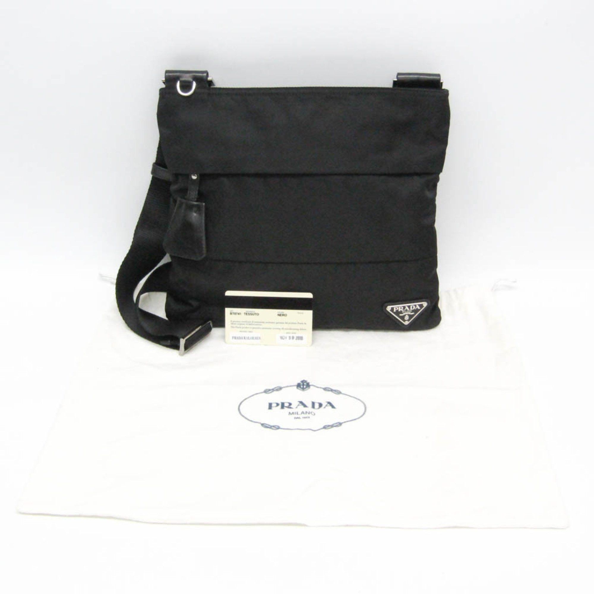 Prada Prada TESSUTO BT0741 Women's Nylon Shoulder Bag Black Size ONE SIZE - 2 Thumbnail