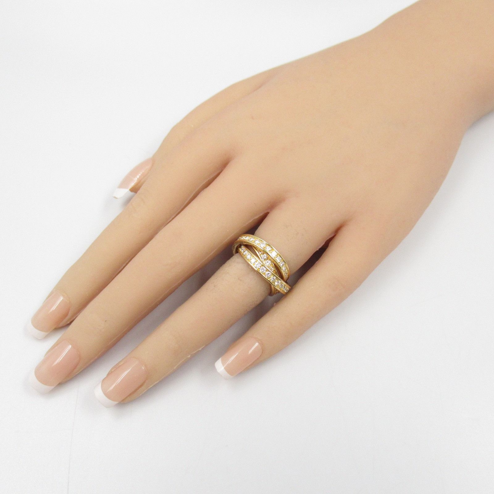 Cartier Cartier Cartier Three Bangles Au750 Diamond Ring Size 5 Crocodile skin Ring Size ONE SIZE - 8 Thumbnail