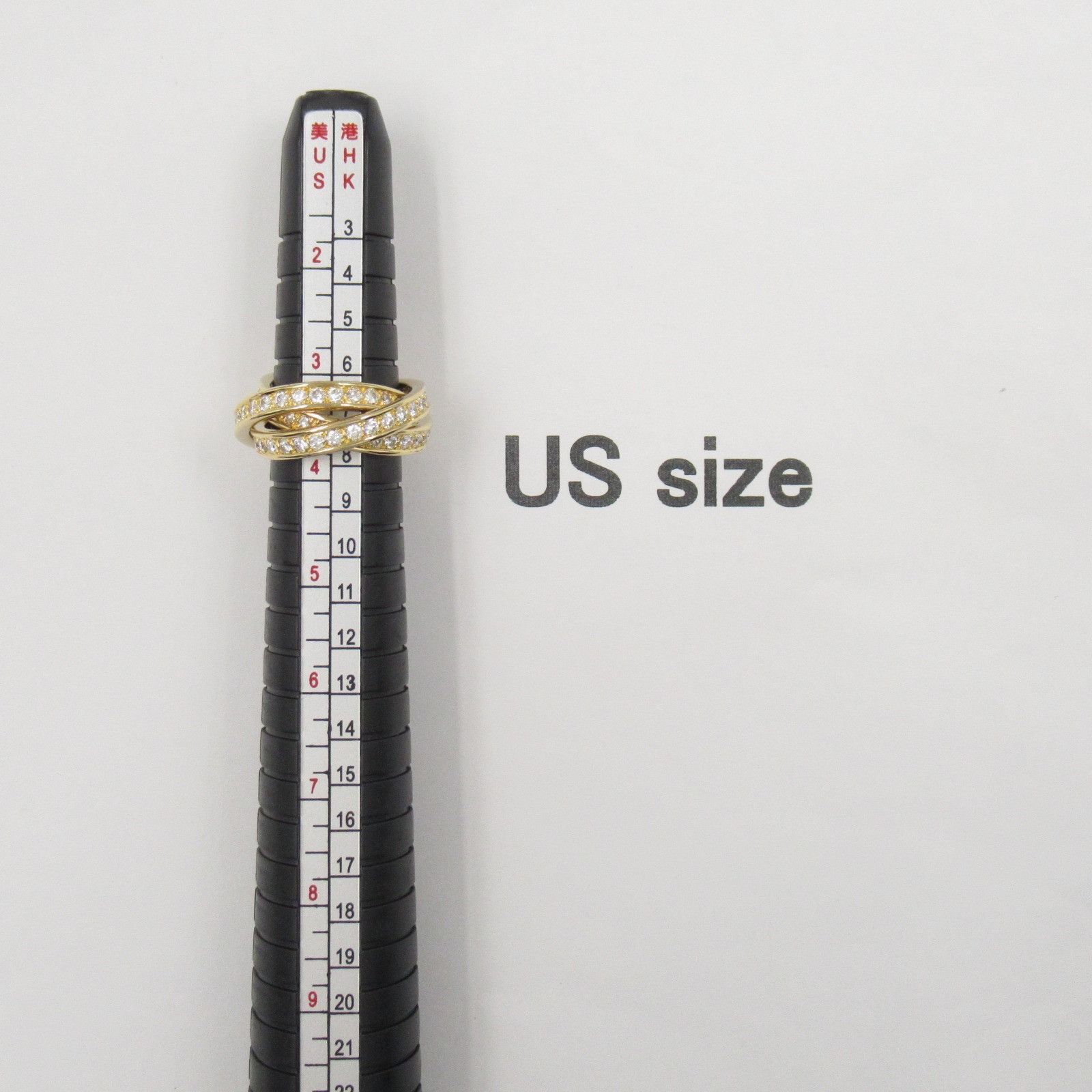 Cartier Cartier Cartier Three Bangles Au750 Diamond Ring Size 5 Crocodile skin Ring Size ONE SIZE - 6 Thumbnail