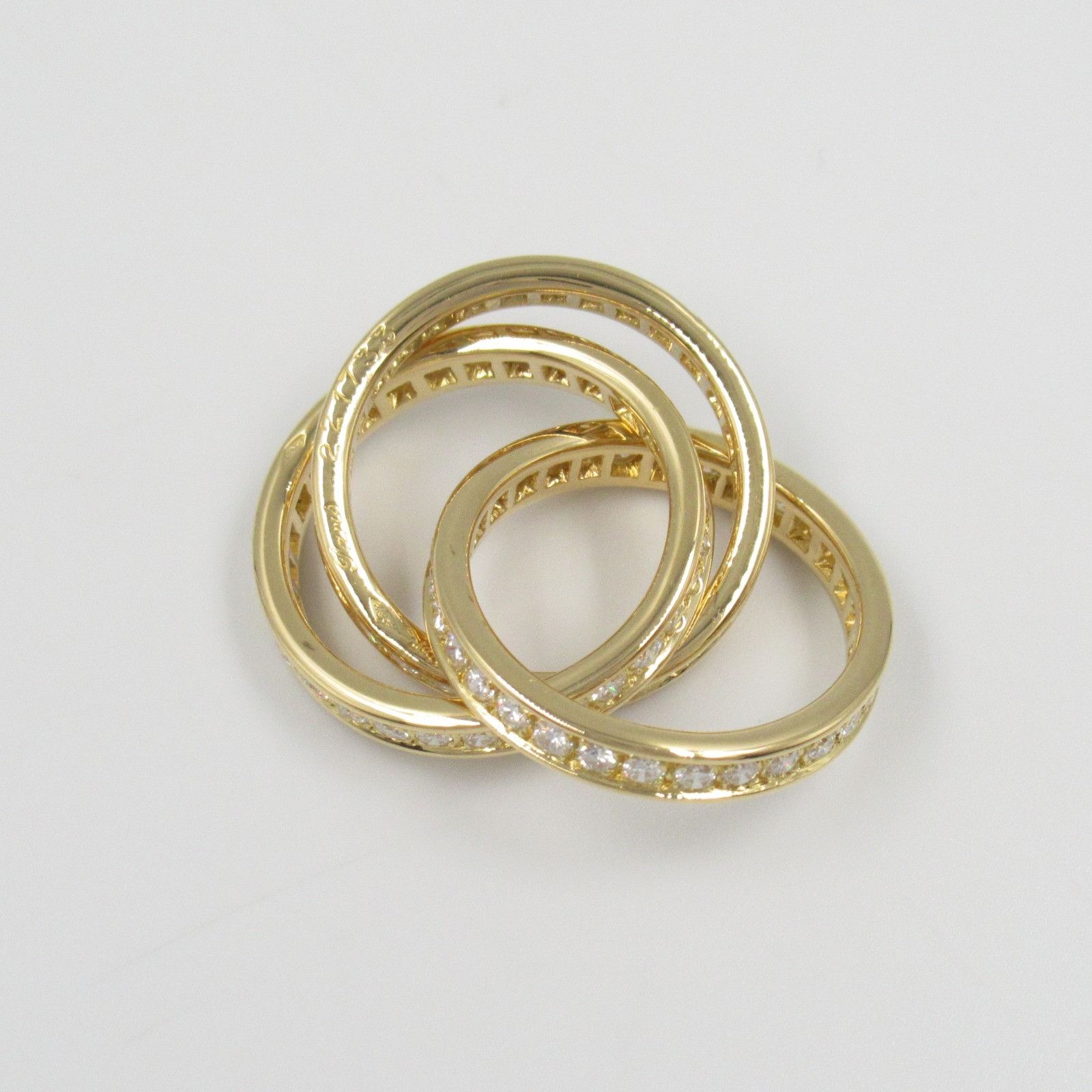 Cartier Cartier Cartier Three Bangles Au750 Diamond Ring Size 5 Crocodile skin Ring Size ONE SIZE - 4 Thumbnail