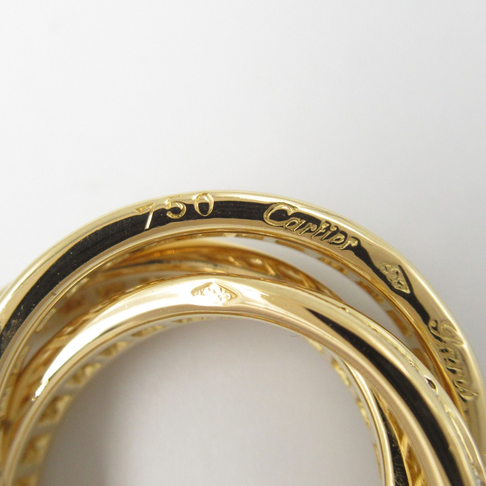 Cartier Cartier Cartier Three Bangles Au750 Diamond Ring Size 5 Crocodile skin Ring Size ONE SIZE - 3 Thumbnail