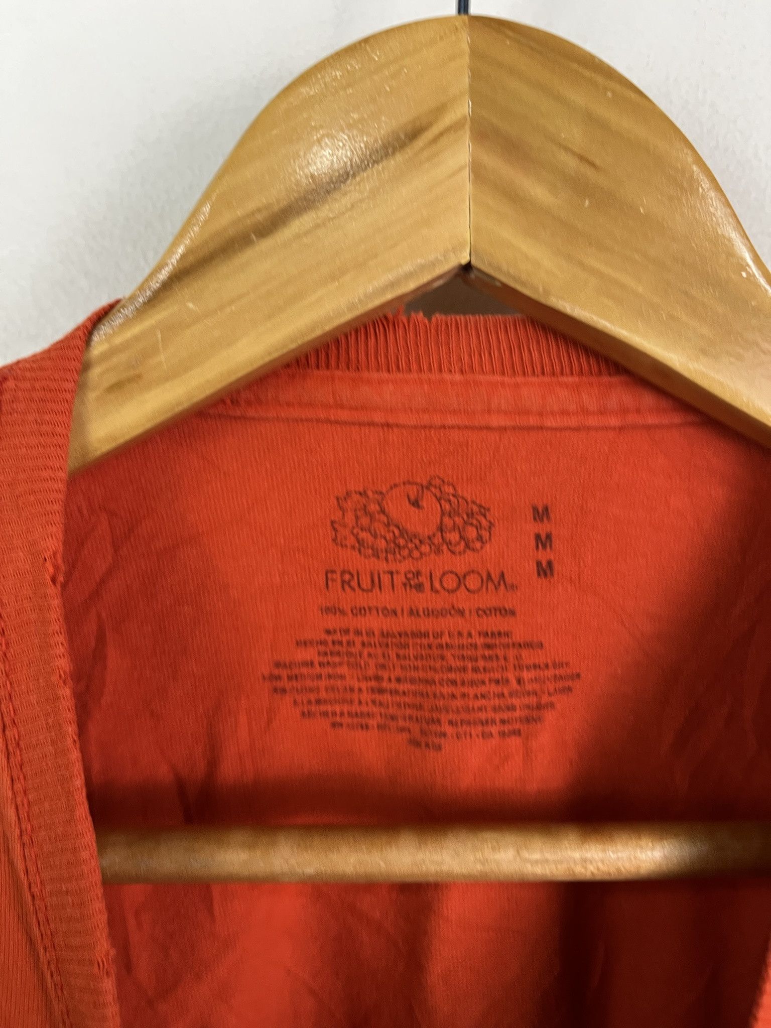 Fruit Of The Loom × Vintage Vintage 00's Y2K Fruit Of The Loom Blank Orange Baggy Pullover Long Sleeve Size M Size US M / EU 48-50 / 2 - 2 Thumbnail