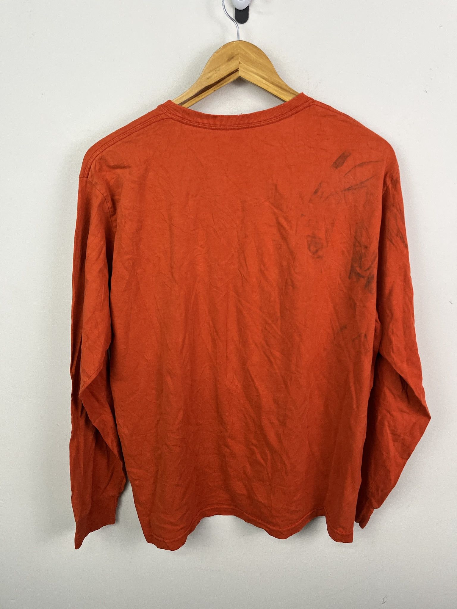 Fruit Of The Loom × Vintage Vintage 00's Y2K Fruit Of The Loom Blank Orange Baggy Pullover Long Sleeve Size M Size US M / EU 48-50 / 2 - 4 Thumbnail