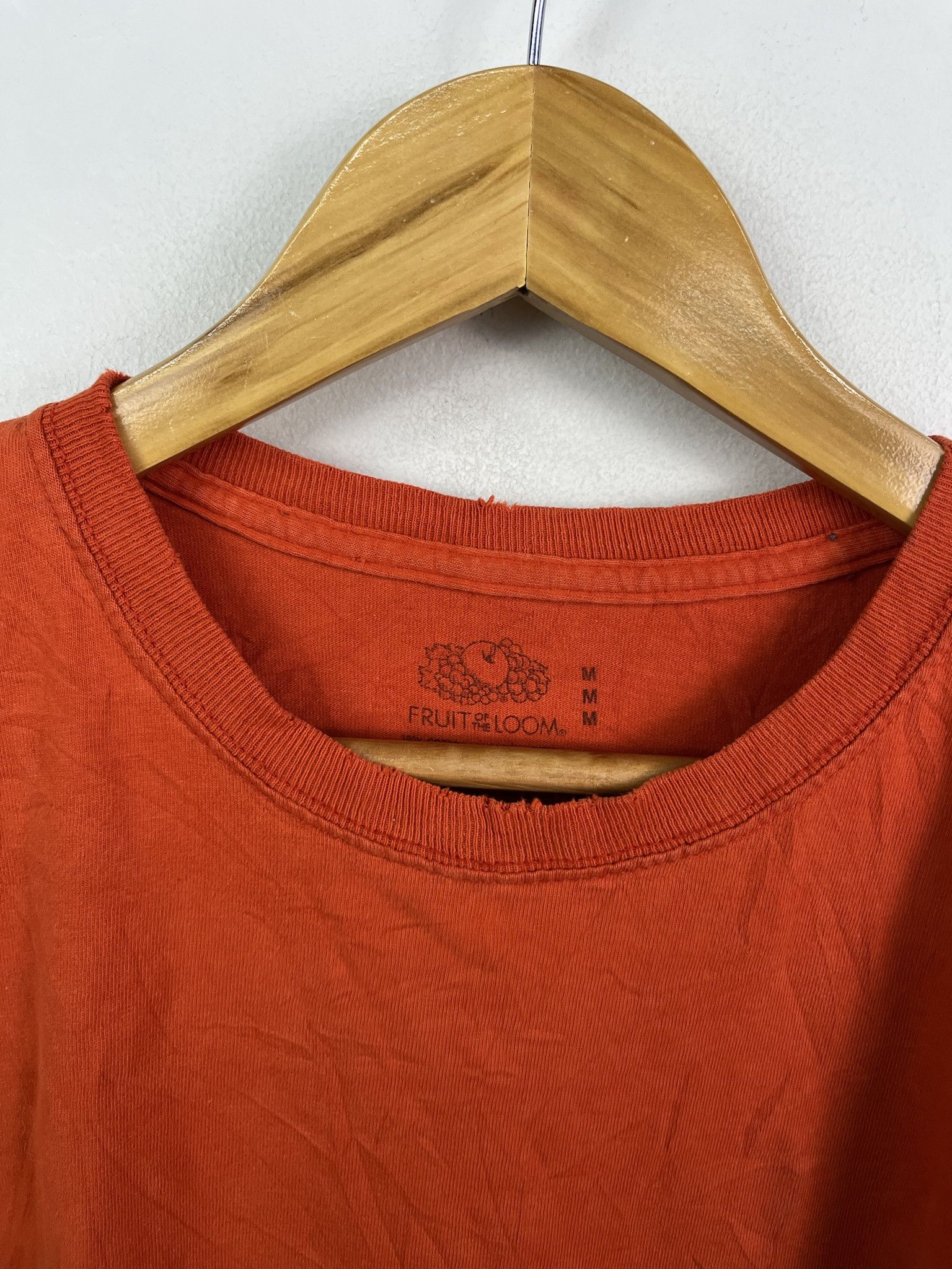 Fruit Of The Loom × Vintage Vintage 00's Y2K Fruit Of The Loom Blank Orange Baggy Pullover Long Sleeve Size M Size US M / EU 48-50 / 2 - 3 Thumbnail