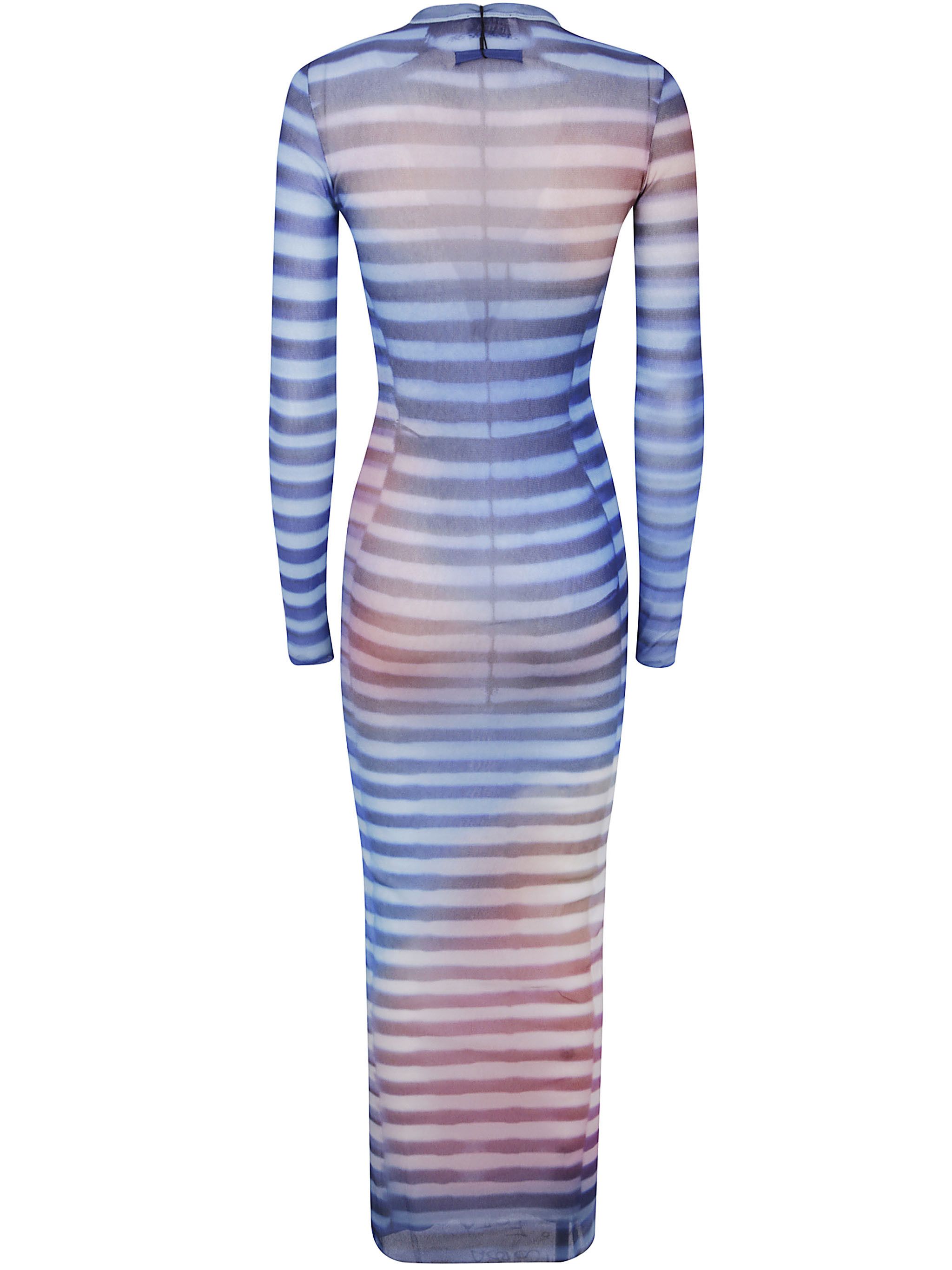 Jean Paul Gaultier MESH LONG DRESS PRINTED "AIR" Size XS / US 0-2 / IT 36-38 - 2 Thumbnail