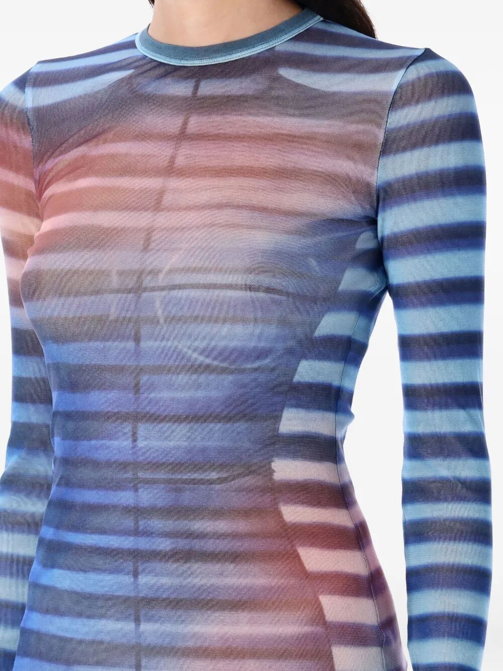 Jean Paul Gaultier MESH LONG DRESS PRINTED "AIR" Size XS / US 0-2 / IT 36-38 - 5 Thumbnail