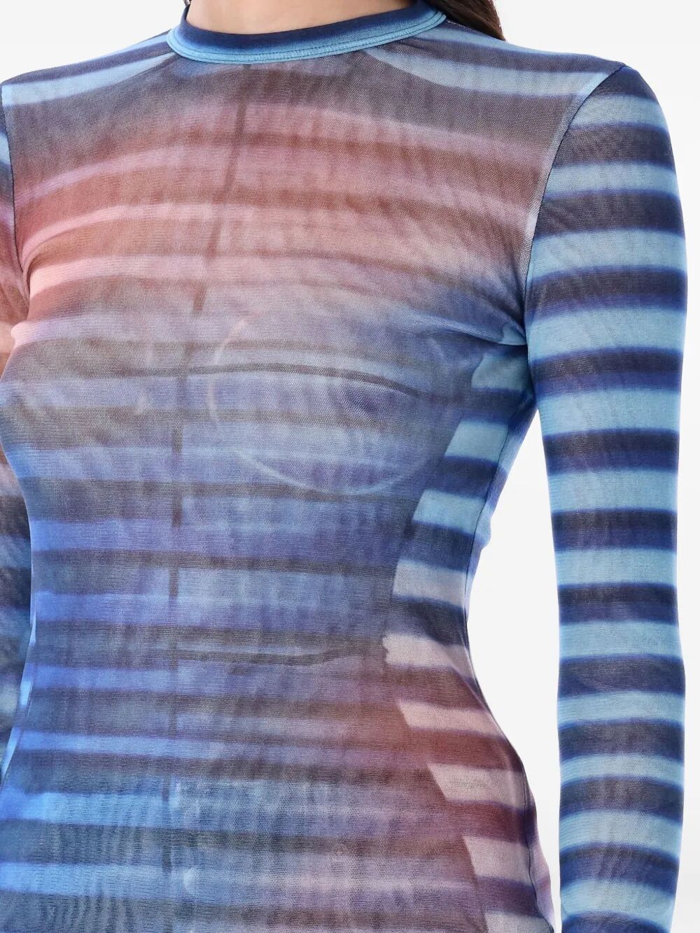 Jean Paul Gaultier MESH LONG SLEEVES TOP PRINTED "AIR" Size M / US 6-8 / IT 42-44 - 6 Thumbnail