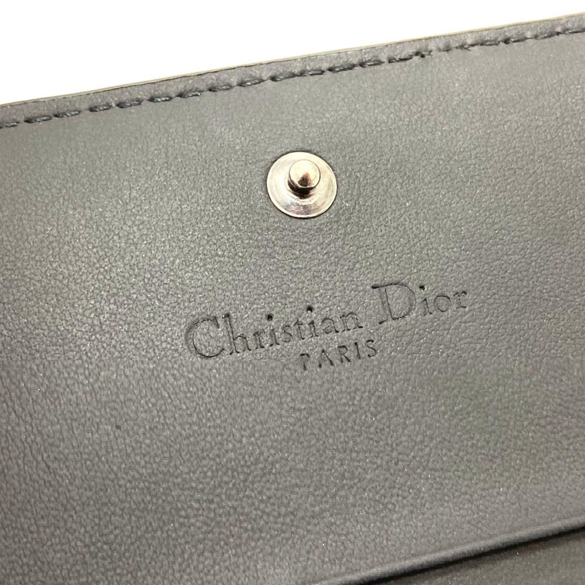 Dior Christian Dior Dior S0178SLOI Lady Mini Wallet Bi-fold Leather Women's Black Size ONE SIZE - 8 Thumbnail