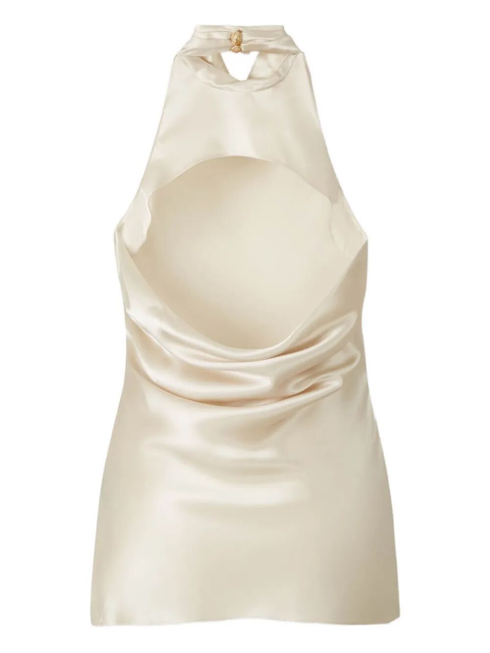 Balmain HALTERNECK CREPE SATIN TOP Size M / US 6-8 / IT 42-44 - 5 Thumbnail