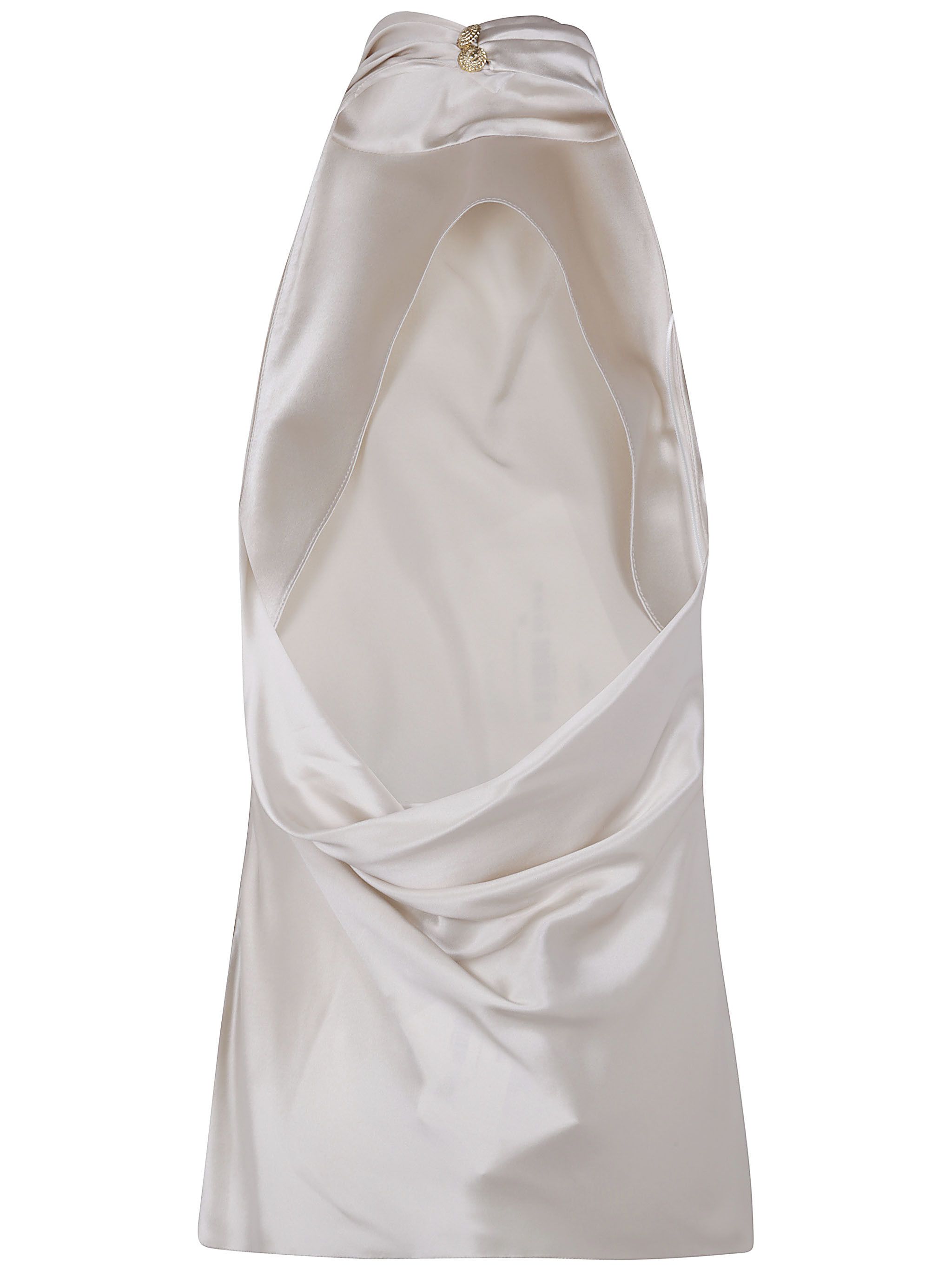 Balmain HALTERNECK CREPE SATIN TOP Size M / US 6-8 / IT 42-44 - 2 Thumbnail