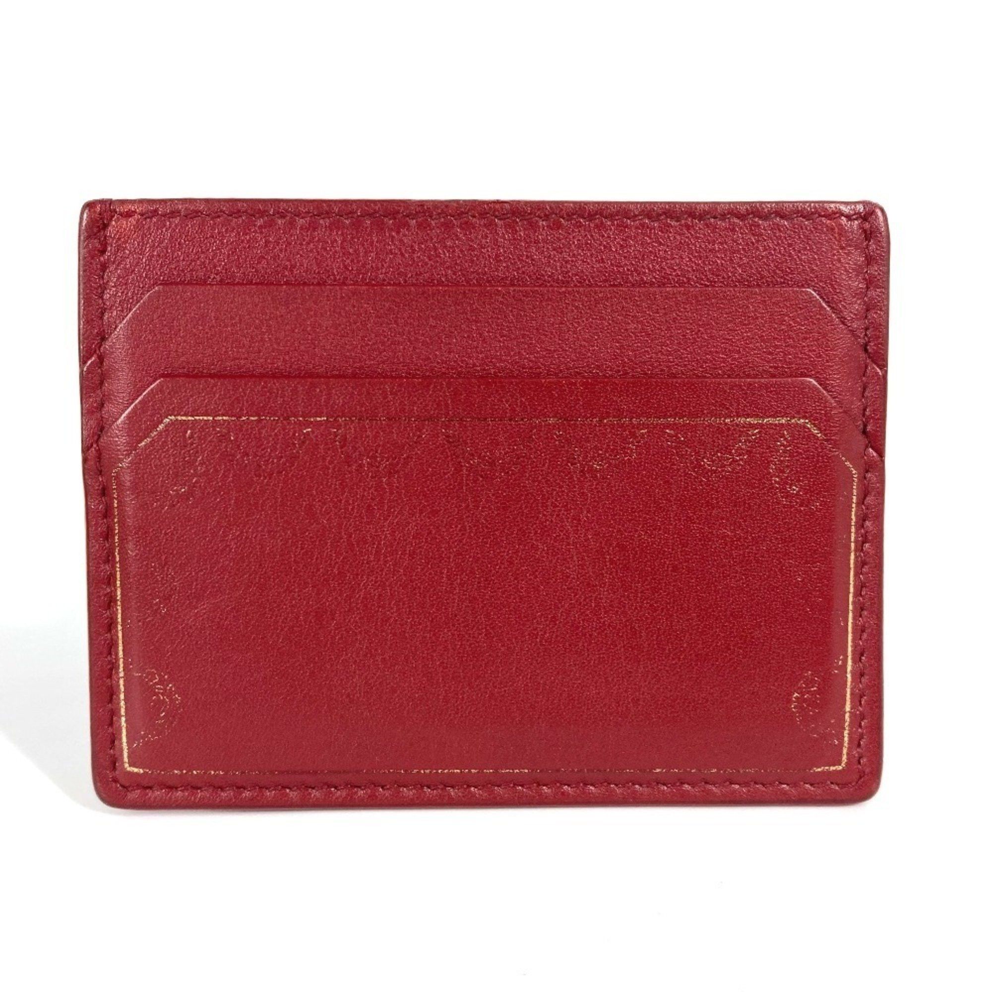 Cartier CARTIER Garland de Cartier Business Card Holder, Pass Case, Leather, Women's, Wine Red Size ONE SIZE - 2 Thumbnail