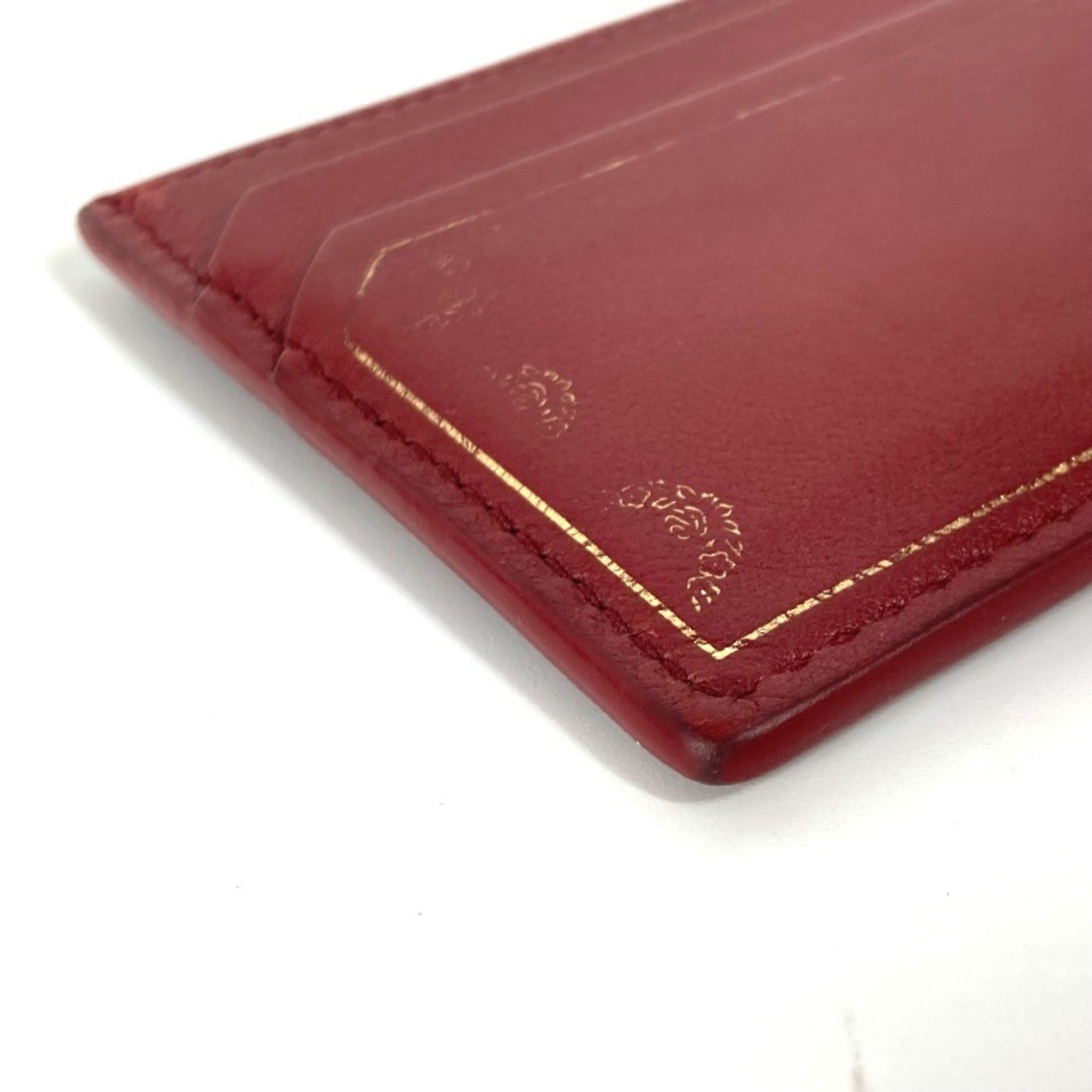 Cartier CARTIER Garland de Cartier Business Card Holder, Pass Case, Leather, Women's, Wine Red Size ONE SIZE - 5 Thumbnail