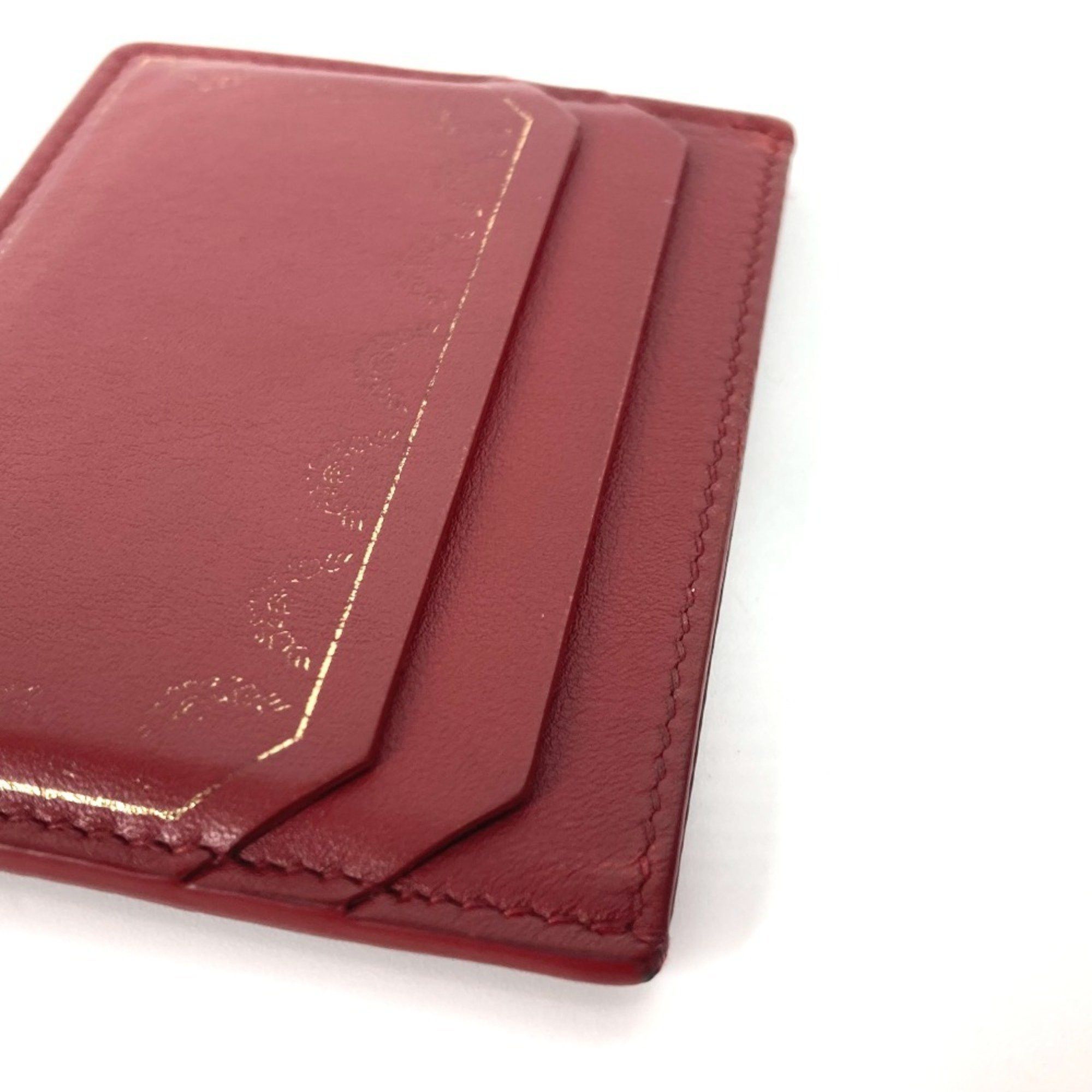 Cartier CARTIER Garland de Cartier Business Card Holder, Pass Case, Leather, Women's, Wine Red Size ONE SIZE - 8 Thumbnail