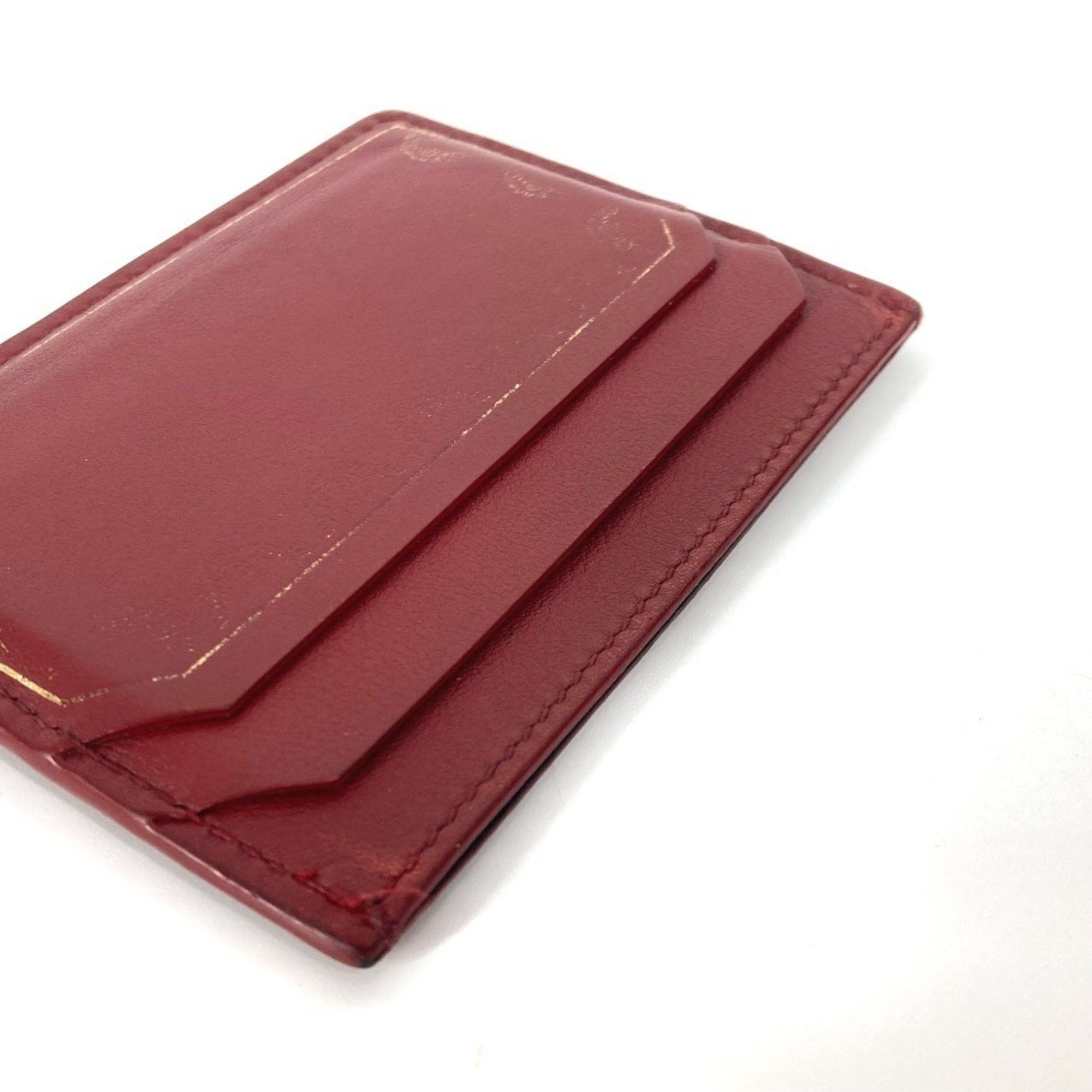 Cartier CARTIER Garland de Cartier Business Card Holder, Pass Case, Leather, Women's, Wine Red Size ONE SIZE - 7 Thumbnail