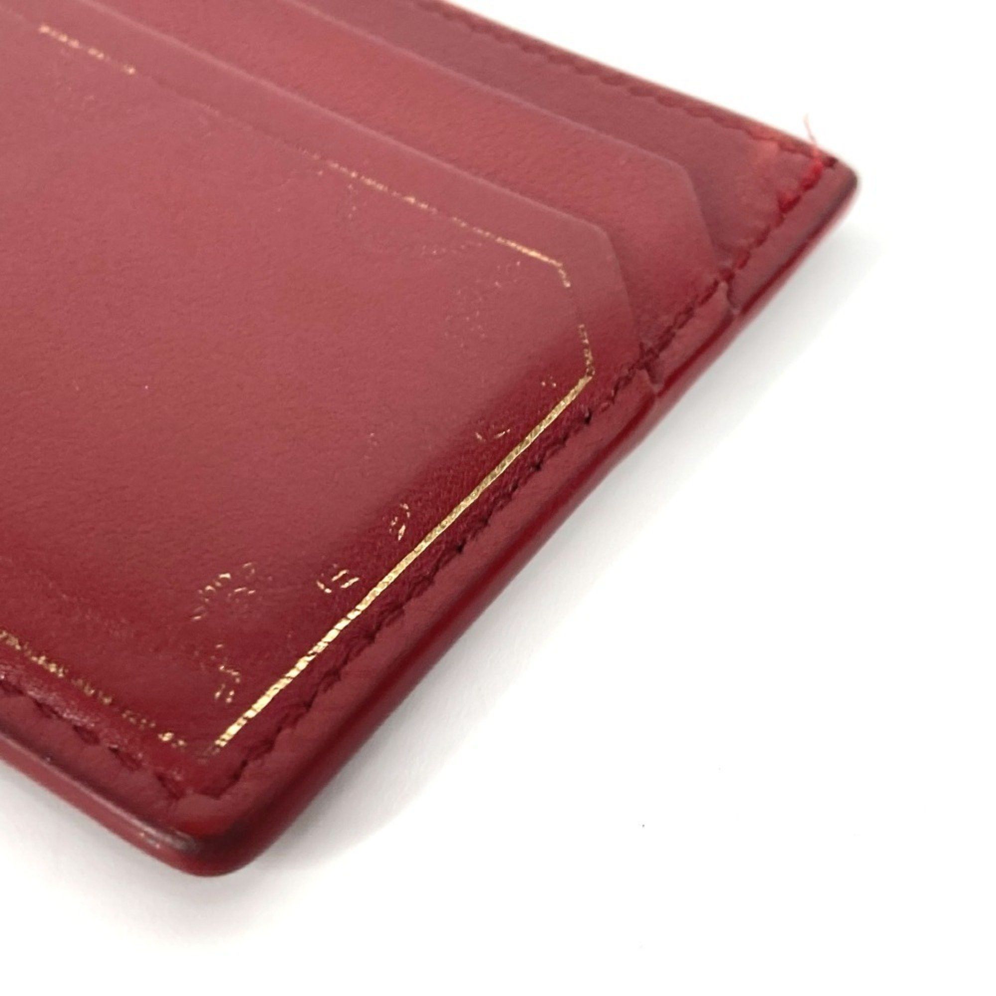 Cartier CARTIER Garland de Cartier Business Card Holder, Pass Case, Leather, Women's, Wine Red Size ONE SIZE - 6 Thumbnail