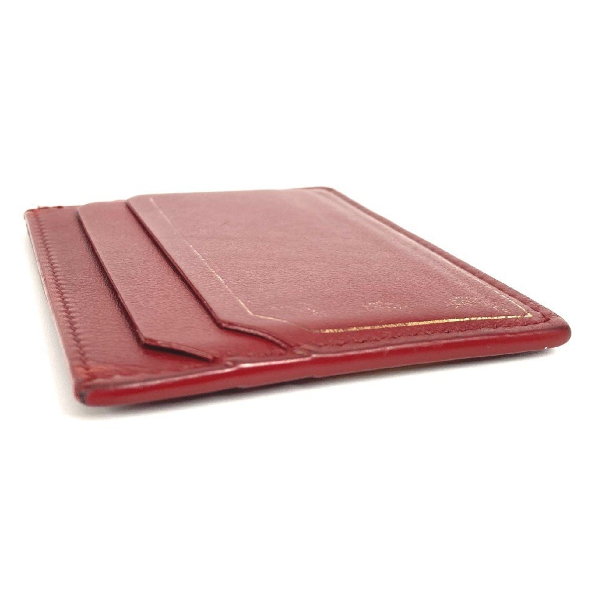 Cartier CARTIER Garland de Cartier Business Card Holder, Pass Case, Leather, Women's, Wine Red Size ONE SIZE - 4 Thumbnail