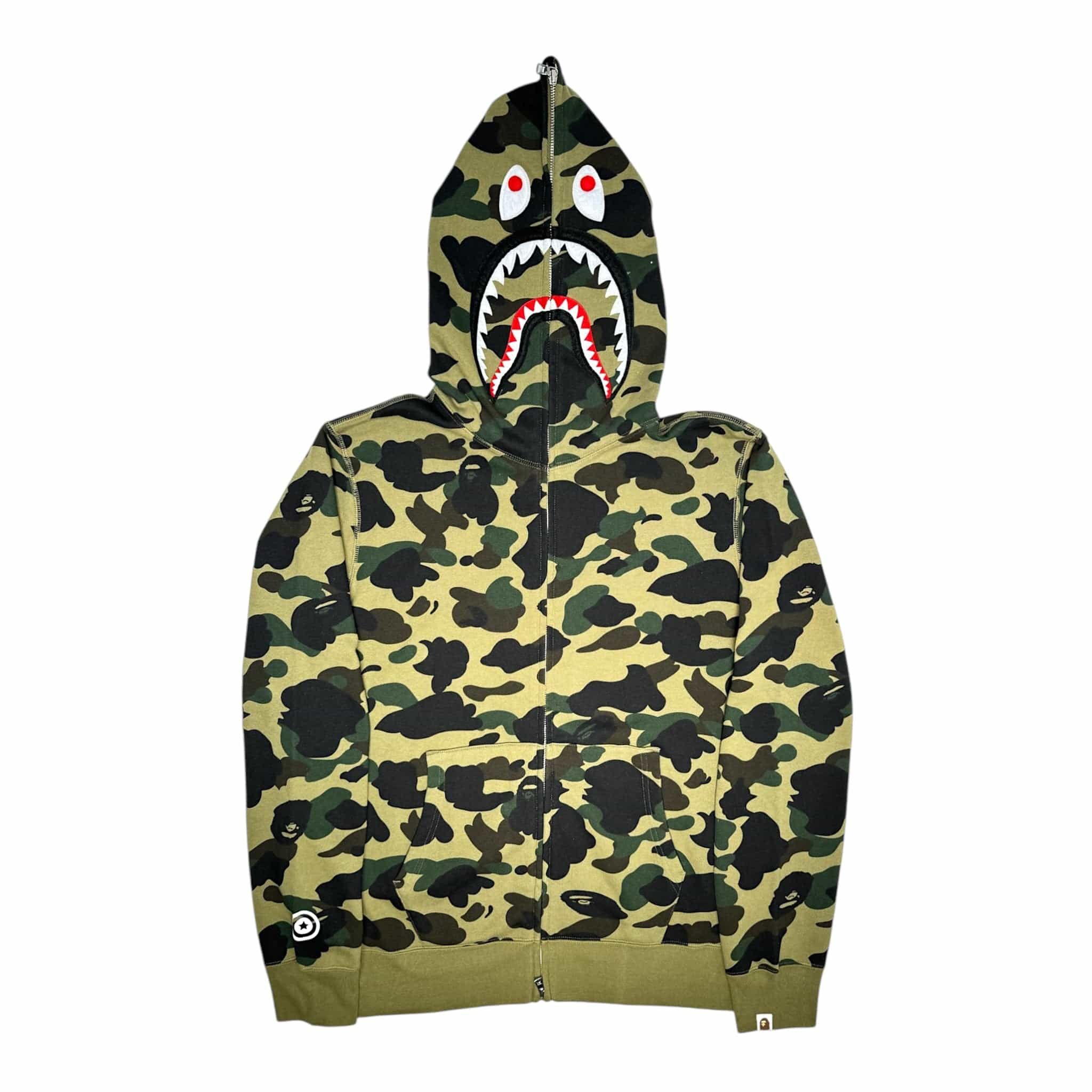 Bape Bape ABC Camo Hello Kitty Shark Zip Up Hoodie Green Size XL